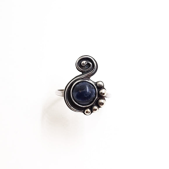 Sodalite and Sterling Silver Statement Ring