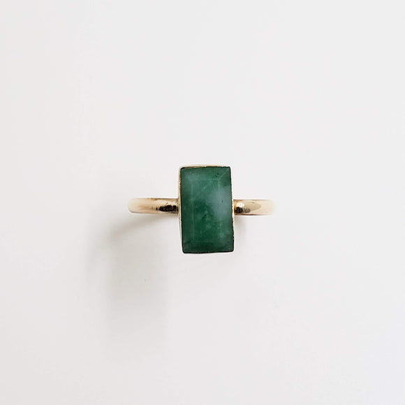 Brass & Green Agate Stacking Ring