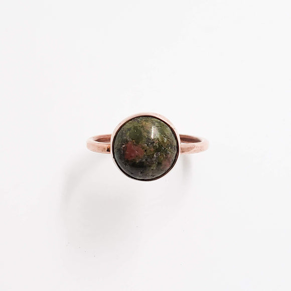 Unakite & Copper Stacking Ring