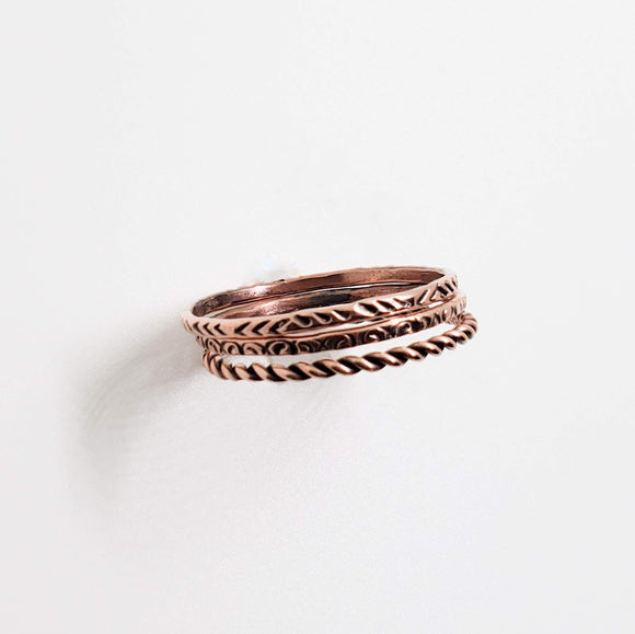 Copper Stacking Rings-Set of 3