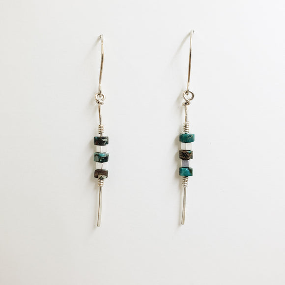 Stiletto Earrings-Turquoise and Sterling Silver