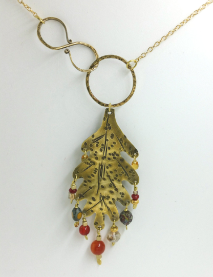 Brass Oak Leaf Necklace