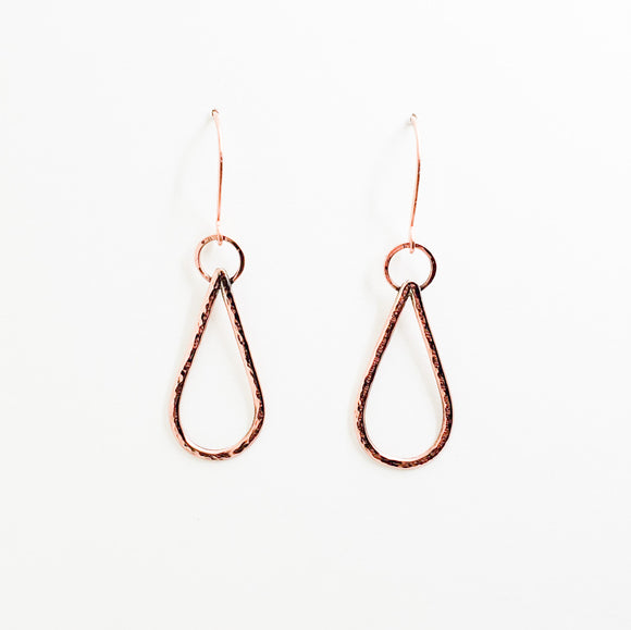 Copper Teardrop Earrings - Mini