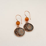 Copper & Carnelian Twisting Vines Earrings