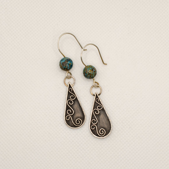 Sterling Silver & Calcilica Twisting Vines Earrings