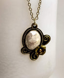 Mother of Pearl & Brass Floral Necklace