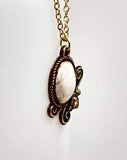 Mother of Pearl & Brass Floral Necklace