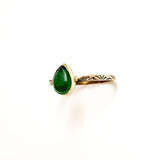 Green Agate Teardrop Stacking Ring