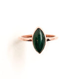 Dark Green Agate & Copper Stacking Ring