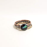 Green Agate Teardrop Stacking Ring