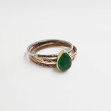 Green Agate Teardrop Stacking Ring