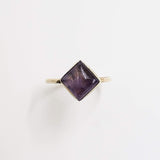 Amethyst & Brass Stacking Ring