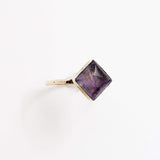 Amethyst & Brass Stacking Ring