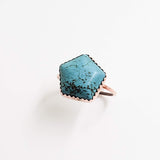 Turquoise & Copper Pentagon Stacking Ring