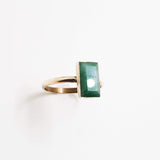 Brass & Green Agate Stacking Ring