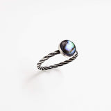 Paua Shell & Sterling Silver Stacking Ring