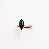 Dark Green Agate & Copper Stacking Ring