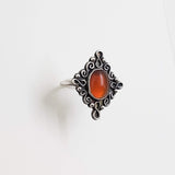 Sterling Silver and Carnelian Statement Ring