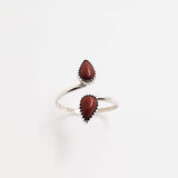 Red Jasper and Sterling Silver Adjustable Ring