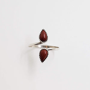 Red Jasper and Sterling Silver Adjustable Ring