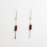 Stiletto Earrings-Red Crystal and Sterling Silver