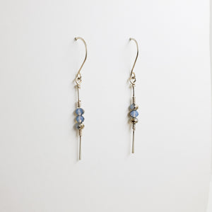 Stiletto Earrings-White Crystal and Sterling Silver