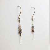 Stiletto Earrings-Sterling Silver and Botswana Agate