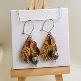 Teardrop Tri-Color Earrings with Ruby & Zoisite