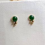 Green Agate Triad Earrings