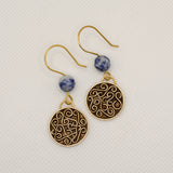 Brass & Sodalite Twisting Vines Earrings