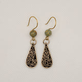 Brass & Impression Jasper Twisting Vines Earrings