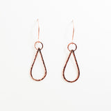 Copper Teardrop Earrings - Mini