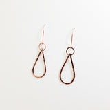 Copper Teardrop Earrings - Mini