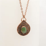 Copper & Jade Twisting Vines Necklace