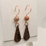 Copper & Jasper Twisting Vines Earrings