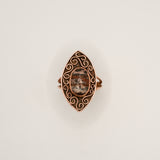 Copper & Leopard Skin Jasper Twisting Vines Ring