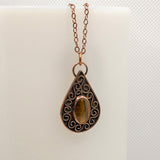 Copper Tiger's Eye Twisting Vines Pendant