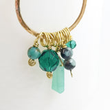 Brass & Jade Charm Necklace