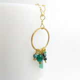 Brass & Jade Charm Necklace