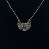 Sterling Silver & Turquoise Crescent Necklace