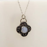 Sterling Silver Blue Lace Agate Twisting Vines Necklace